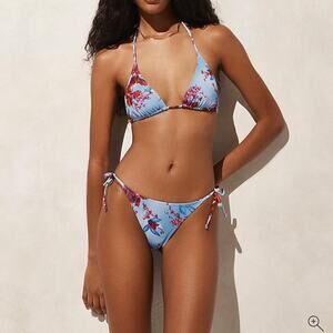 J.Crew String bikini bottom with tulle in floral print